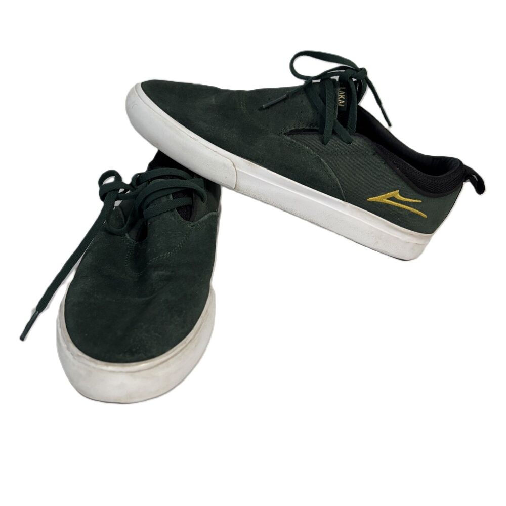 Lakai Men Riley 2 Skate Shoes Gum Suede Sole Slip On Riley Hawk Dk Green Size 7